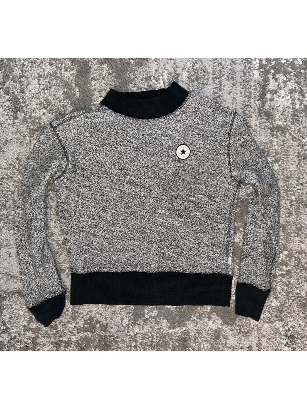 Converse Black White Crewneck Sweater Size Medium